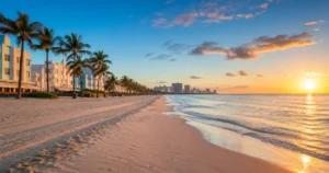 South Beach Miami February morning light