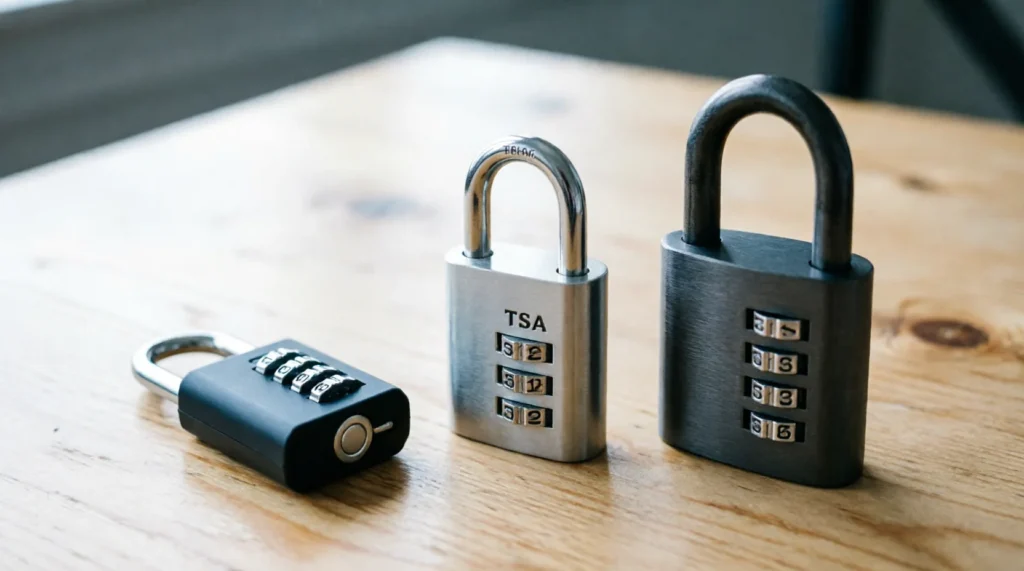 Comparison of budget and premium TSA-approved luggage locks