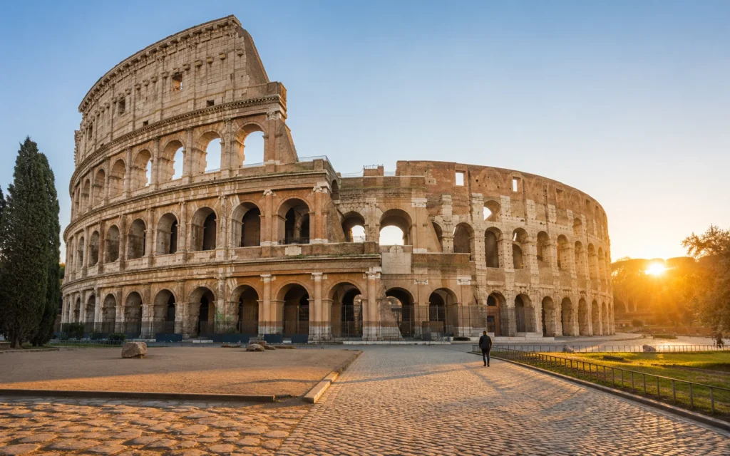 Colosseum at 7am before tour crowds arrive
