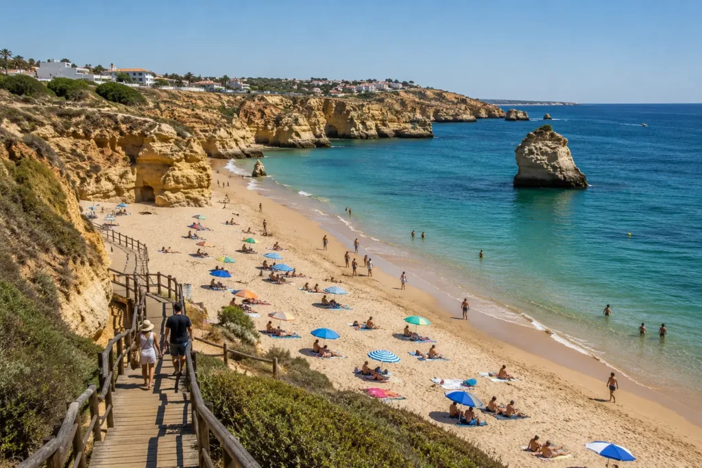 Algarve beach in September with warm sea weather and fewer crowds