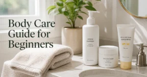 Body care guide showing beginner-friendly daily skincare products for healthy skin