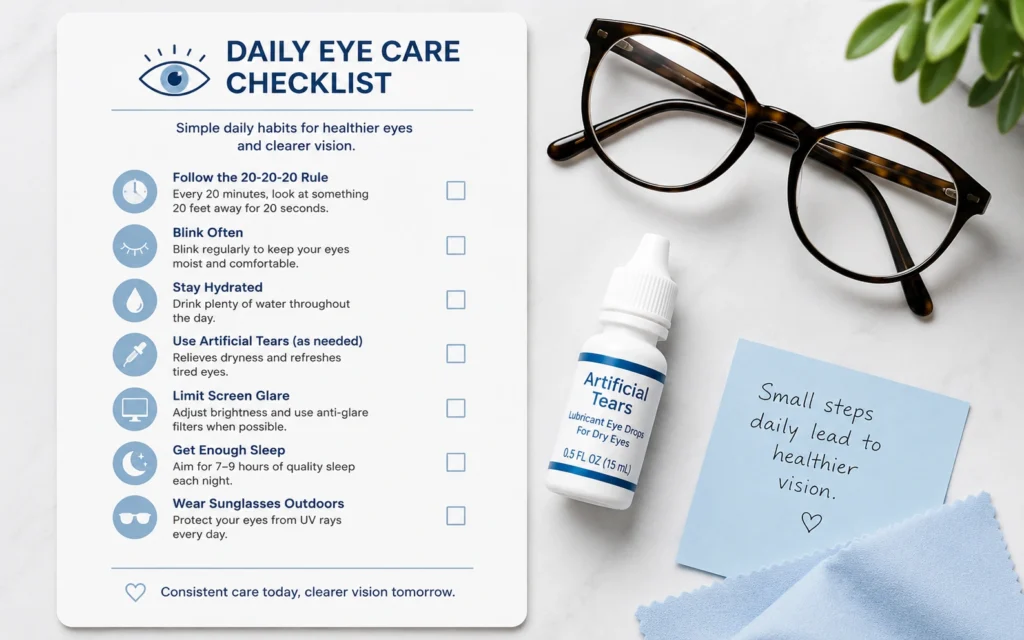 Daily eye care routine checklist for healthier vision