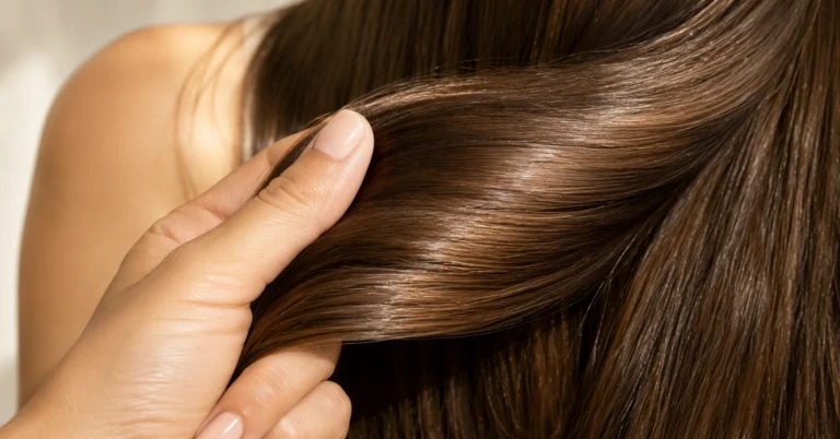 Healthy shiny hair close-up for hair growth guide