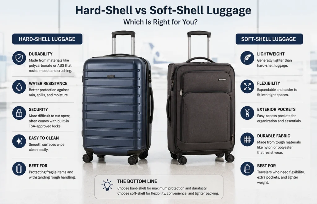 Hard shell and soft shell suitcase comparison