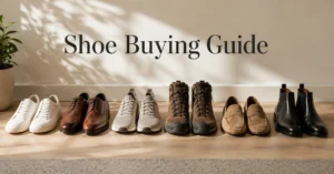 Various shoe types displayed for a comprehensive shoe buying guide