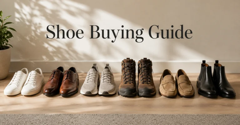 Various shoe types displayed for a comprehensive shoe buying guide