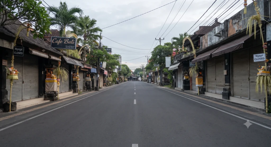 Nyepi Day in Bali: What to Expect Before You Book 232 Empty beach in Bali during Nyepi Day