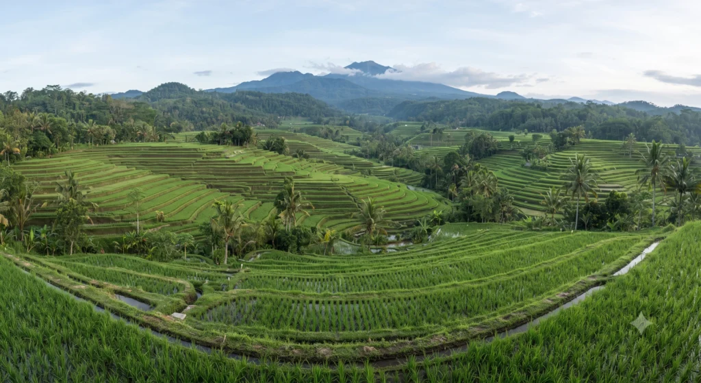 A Realistic 10-Day Bali Itinerary: What to See, Skip, and Expect 231 Expansive green rice terraces of Jatiluwih under a blue sky.