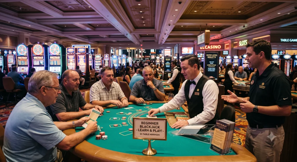 Gambling in Las Vegas: What Beginners Should Know Before They Play 232 A blackjack table inside a Las Vegas casino.
