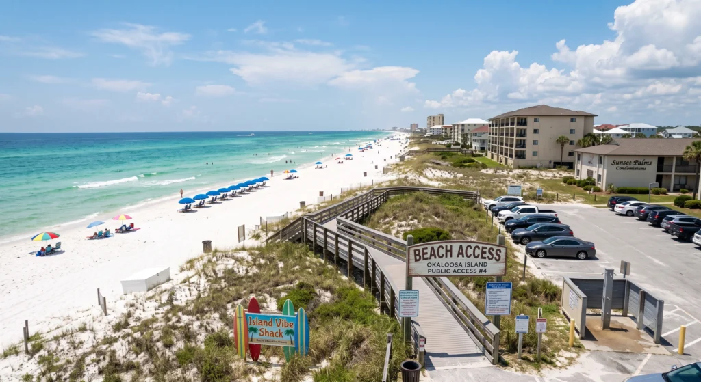 Destin-Fort Walton Beach Travel Guide: Is It Worth Visiting? 233 Beach access and shoreline on Okaloosa Island