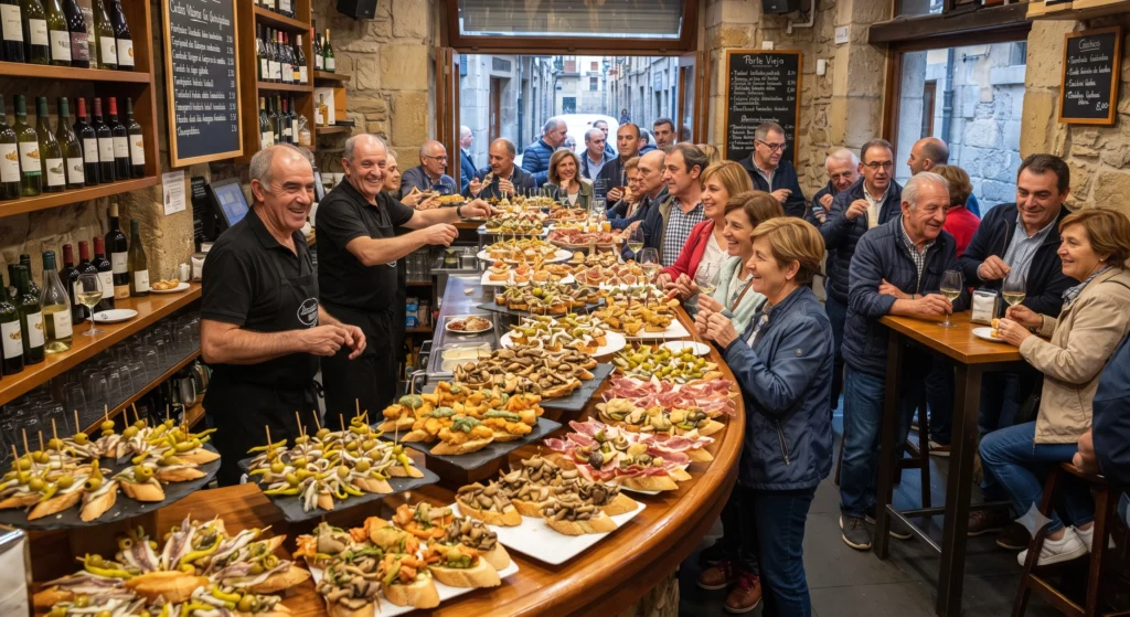 Pintxos bars in San Sebastián, a highlight for food-focused travellers.